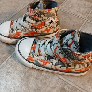 Converse Kids High-Top Sneakers - Orange and Gray